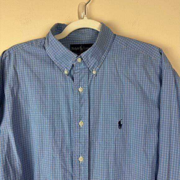 Ralph Lauren Blake Cotton Button Down Shirt L Pony Preppy Old Money Quiet Luxury - Picture 6 of 9